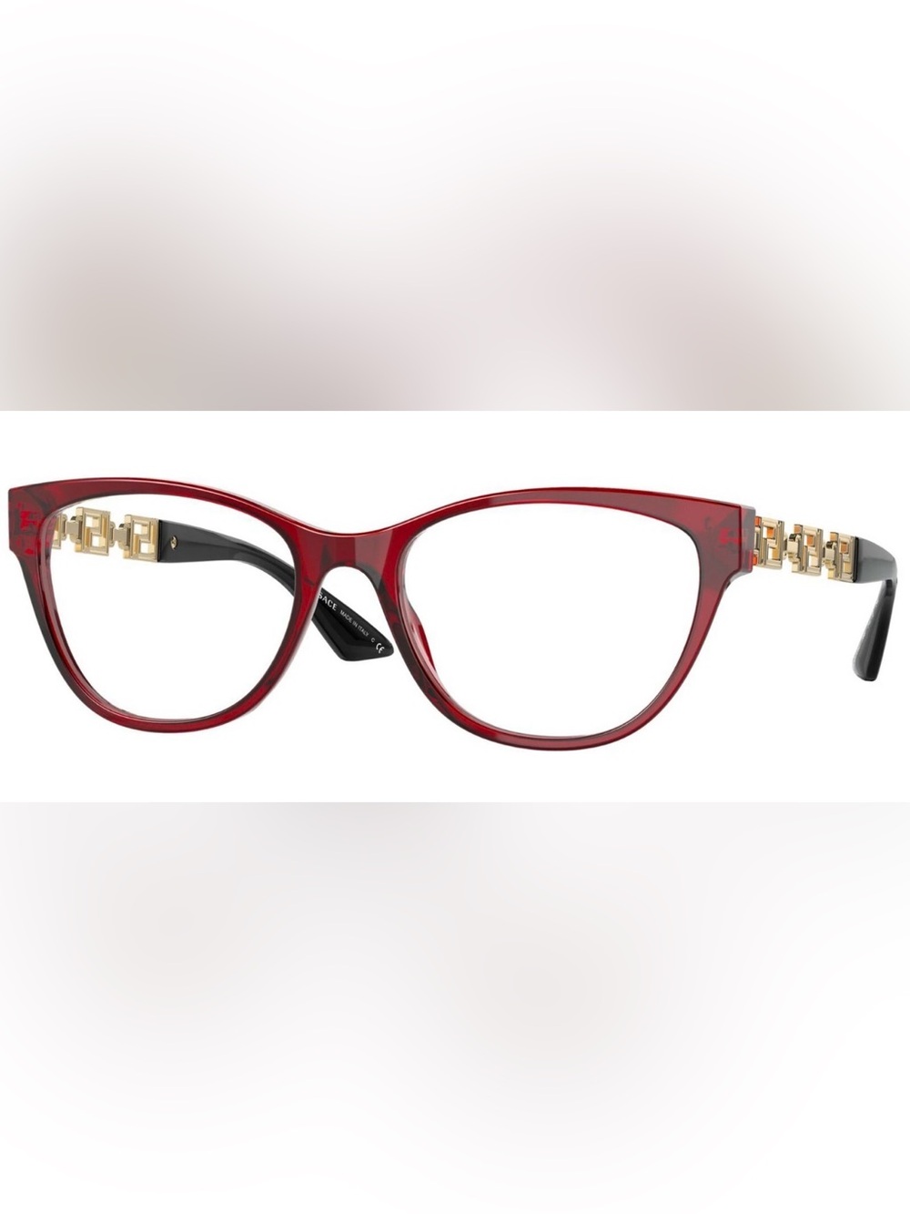 Versace VE 3292 Red Cat-Eye Women's Glasses with Gold Chain Greca Temples